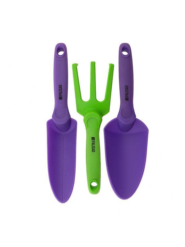 Набор садового инструмента, пластиковый, гелевые рукоятки, 3 предмета, Nylon Soft, Palisad