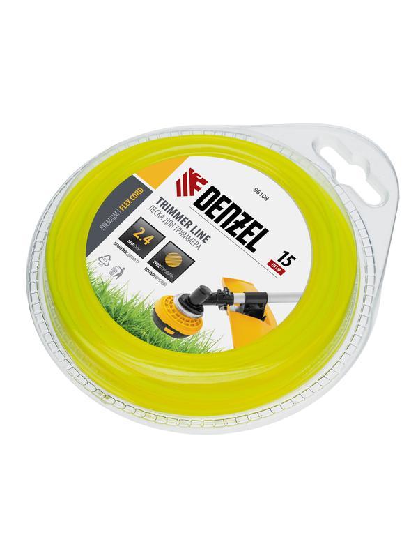 Леска для триммера, круглая 2.4 мм х 15 м, блистер Flex cord Denzel