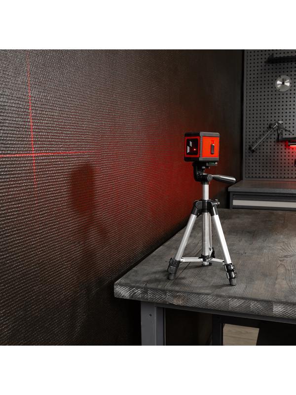 Лазерный уровень XQB RED Pro SET, 10 м, красный луч, батарейки, штатив MTX