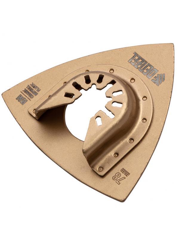 Насадка для МФИ шлифовальная дельтавидная, HM, по плитке и дереву, 78 мм Denzel