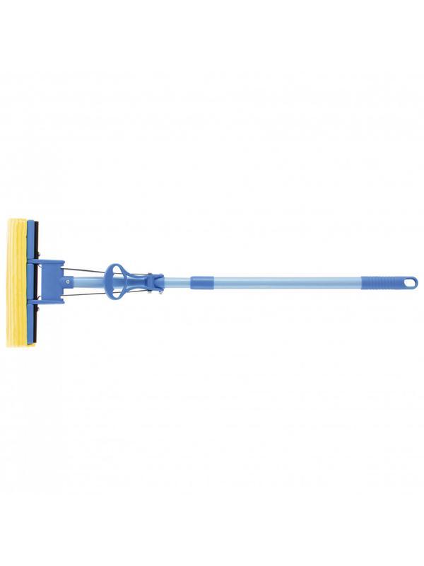 Швабра отжимная 115 см, губка PVA 27 x 5.5 x 6 см, телескопическая рукоятка, голубая Elfe
