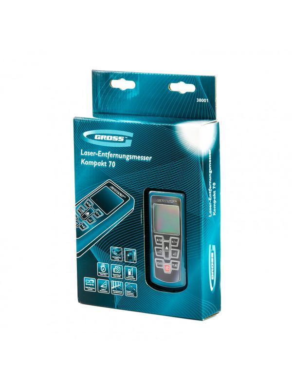 Дальномер лазерный Kompakt 70,от 0,05 до 70 м,функц, Пифагора,площадь,объем,таймер Gross