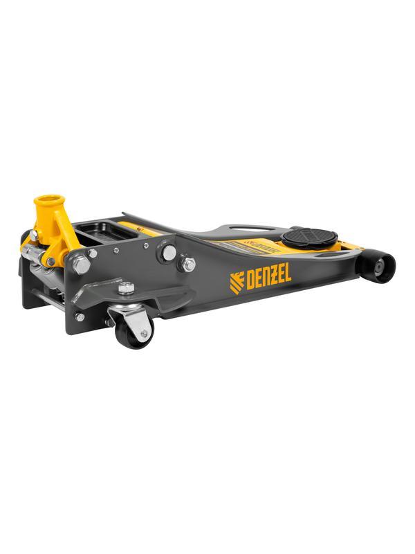 Домкрат гидравлический подкатной, 3 т, 75-500 мм, быстрый подъем, низкий подхват, проф. Denzel