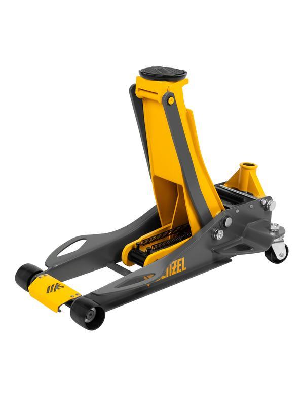 Домкрат гидравлический подкатной, 3 т, 75-500 мм, быстрый подъем, низкий подхват, проф. Denzel