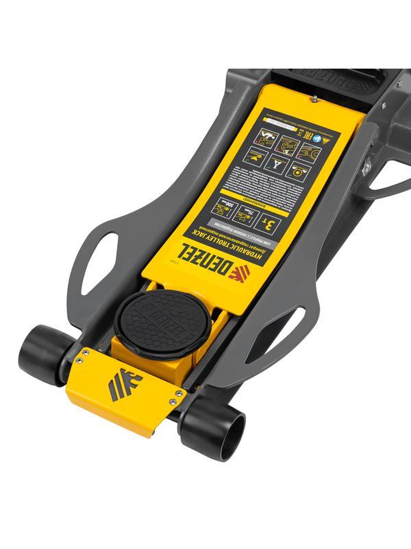 Домкрат гидравлический подкатной, 3 т, 75-500 мм, быстрый подъем, низкий подхват, проф. Denzel