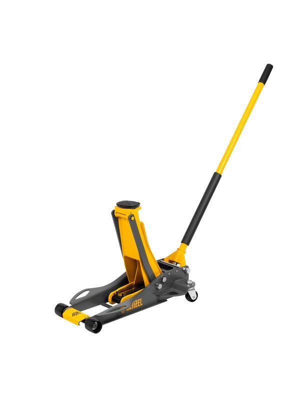 Домкрат гидравлический подкатной, 3 т, 75-500 мм, быстрый подъем, низкий подхват, проф. Denzel