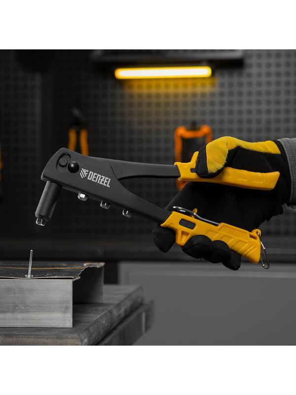 Заклепочник ручной, 255 мм, заклепки 2,4-3,2-4,0-4,8 мм Denzel