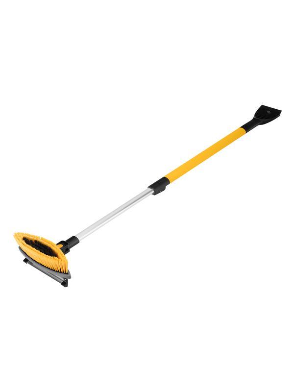 Щетка-сметка со скребком, телескоп, поворотная голова, водосгон 950-1320 мм Denzel