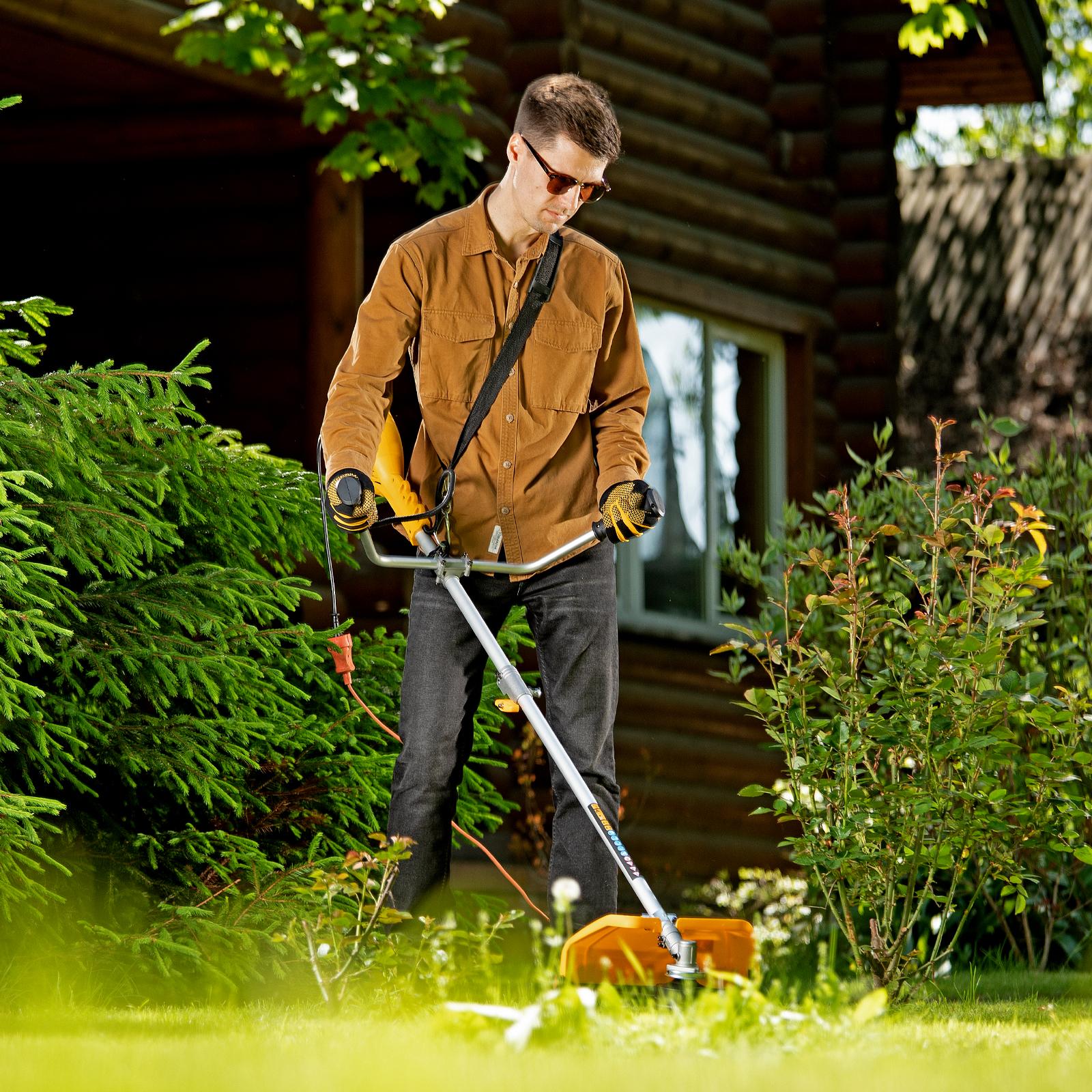 Триммер электрический TE-1400, 1400 Вт, 420 мм, катушка + диск, разборная штанга Denzel