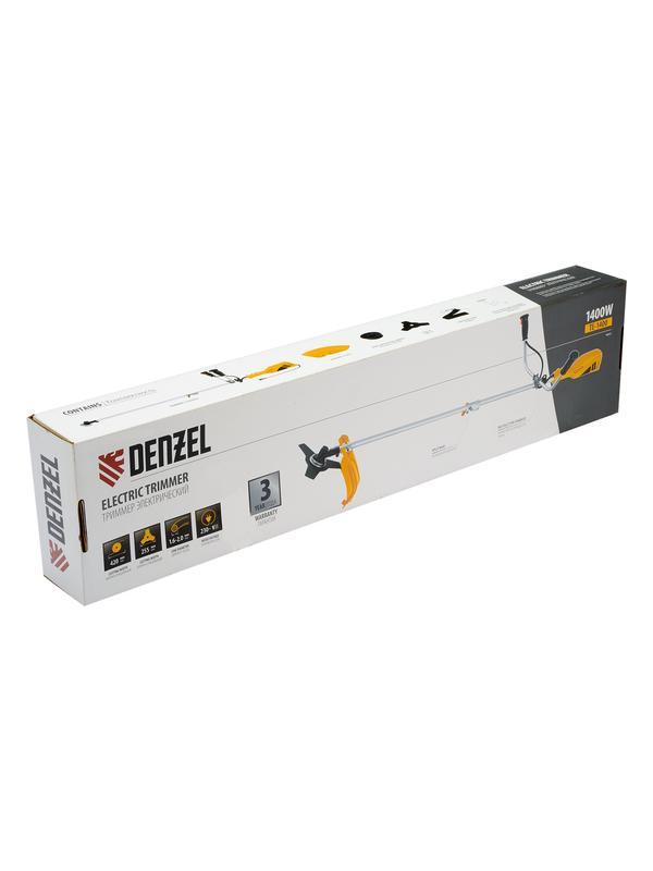 Триммер электрический TE-1400, 1400 Вт, 420 мм, катушка + диск, разборная штанга Denzel