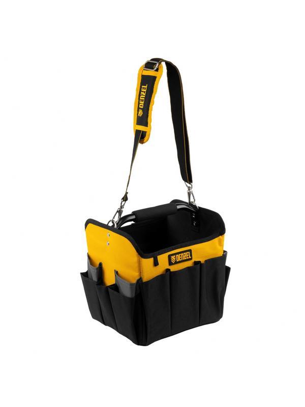 Переноска для инструмента, 260х240х300 мм, 22 кармана, наплечный ремень// Denzel