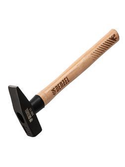 Молоток слесарный, 500 г, кованый квадратный боек, буковая рукоятка Denzel