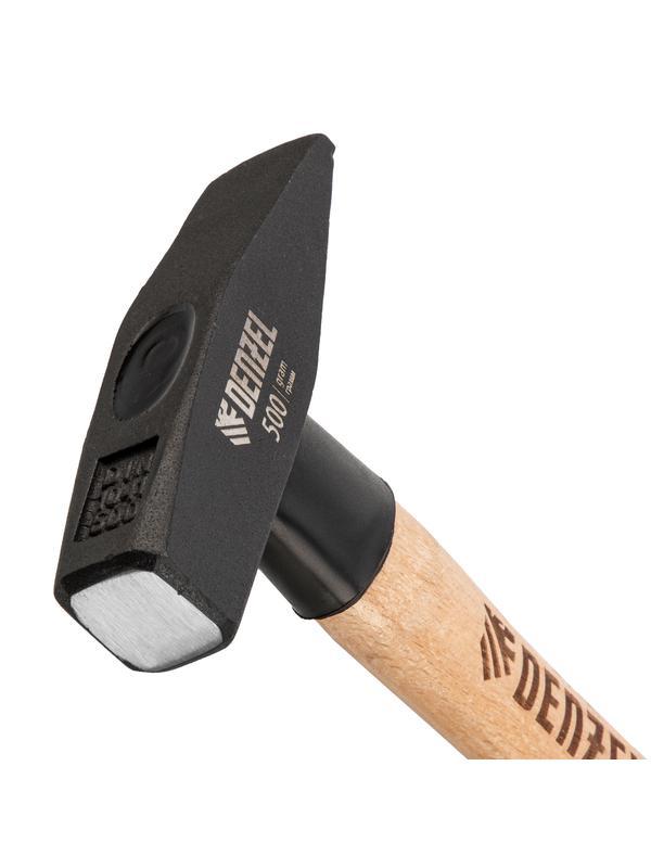 Молоток слесарный, 500 г, кованый квадратный боек, буковая рукоятка Denzel