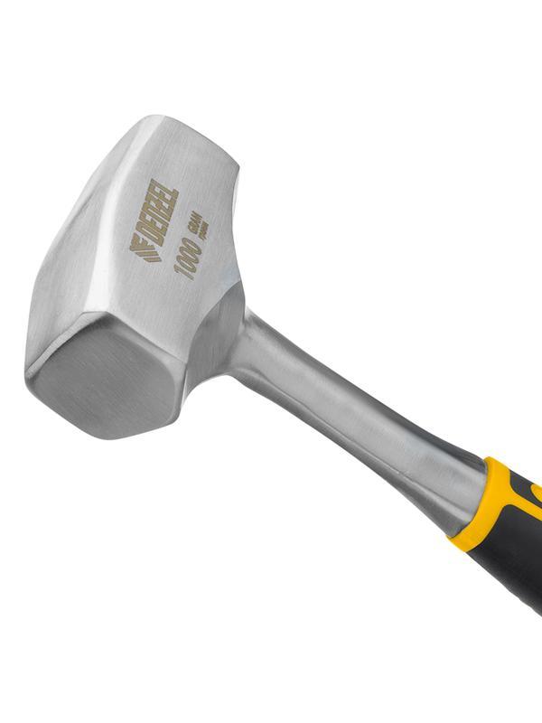 Кувалда 1 кг, цельнометаллическая, двухкомпонентная рукоятка Denzel