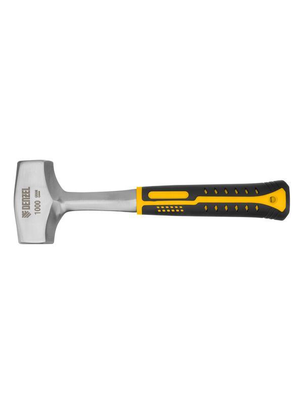 Кувалда 1 кг, цельнометаллическая, двухкомпонентная рукоятка Denzel