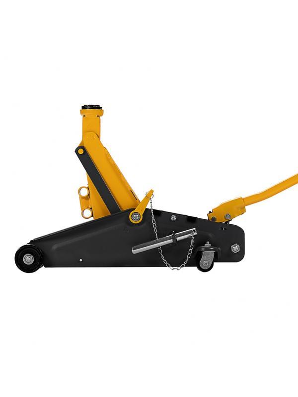 Домкрат гидравлический подкатной с фиксатором, 2,8 т, 135-385 мм, в кейсе Denzel