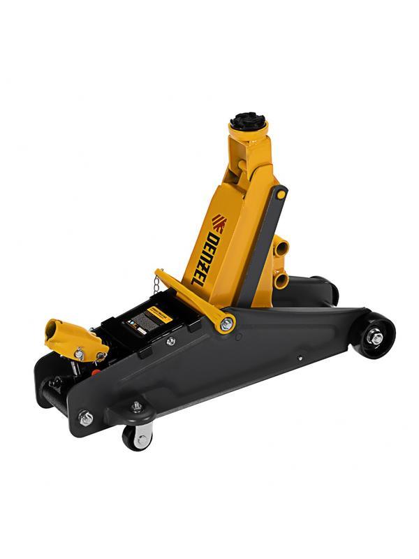 Домкрат гидравлический подкатной с фиксатором, 2,8 т, 135-385 мм, в кейсе Denzel