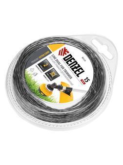 Леска для триммера, двухкомпонентная квадрат 2 мм, 15 м Extra cord Denzel