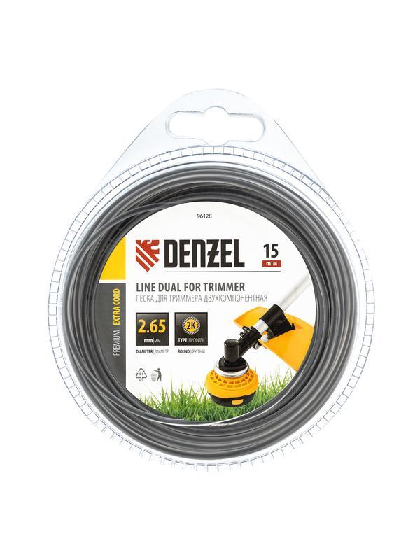Леска для триммера, двухкомпонентная круглая 2.65 мм, 15 м Extra cord Denzel