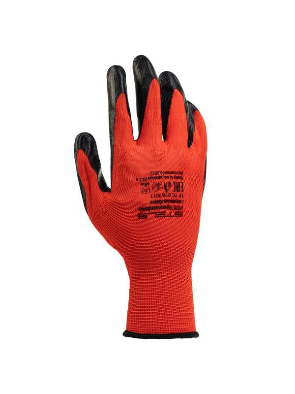 Перчатки полиэфирные с чёрным нитрильным покрытием, размер 9, 13 класс вязки// Stels