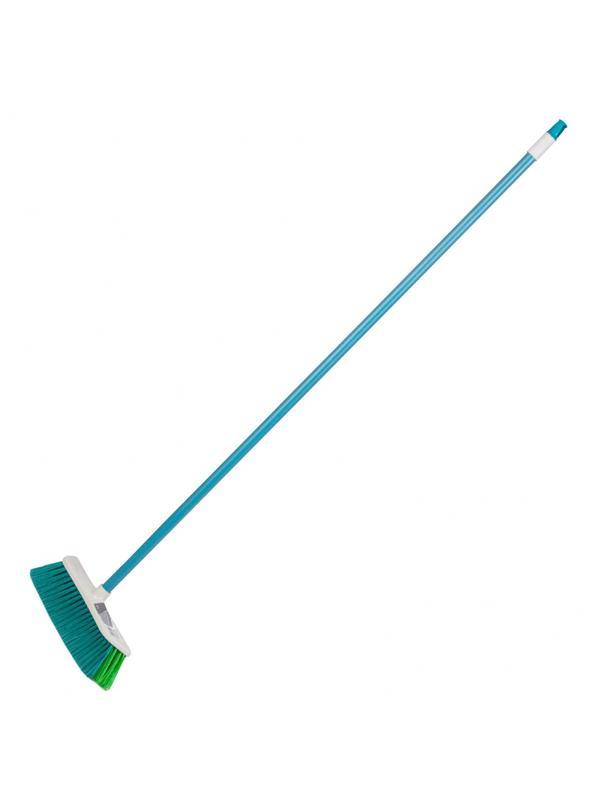 Щетка пластмассовая для подметания пола с комбинированной щетиной, 27 см, с черенком, 120 cм, Home Palisad