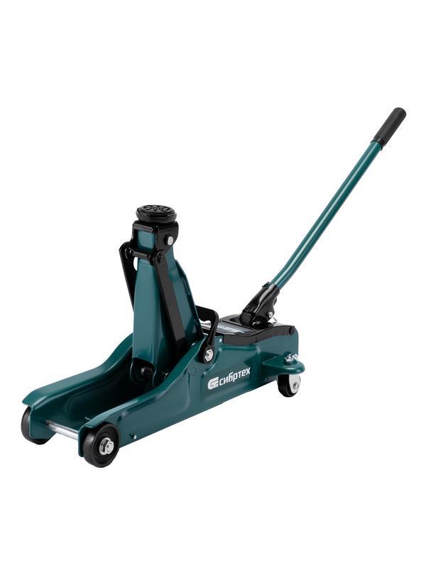 Домкрат гидравлический подкатной, 2 т, 85-330 мм, низкий подхват, в пласт. кейсе Сибртех