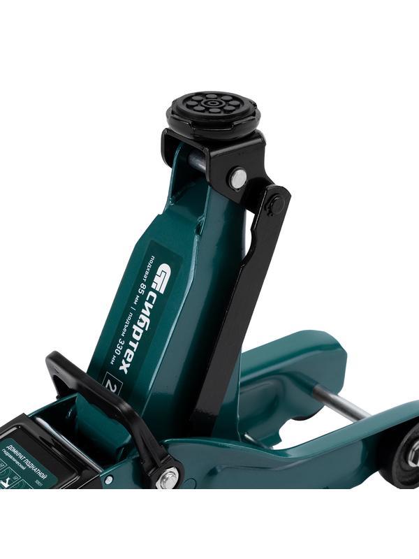 Домкрат гидравлический подкатной, 2 т, 85-330 мм, низкий подхват, в пласт. кейсе Сибртех