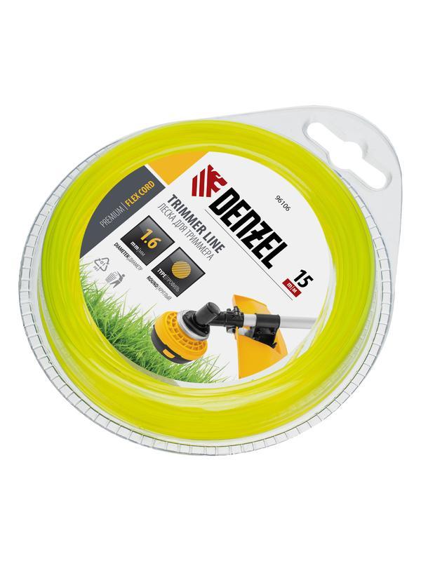 Леска для триммера, круглая 1.6 мм х 15 м, блистер Flex cord Denzel