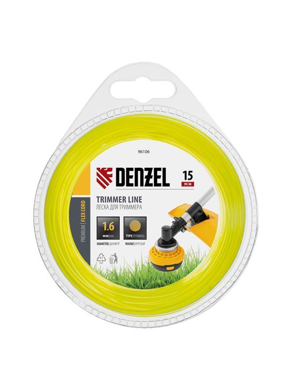 Леска для триммера, круглая 1.6 мм х 15 м, блистер Flex cord Denzel