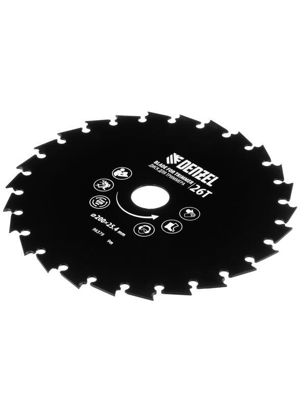 Диск для триммера  c долотообразной формой зуба,  200 х 25,4  26 зубов// Denzel