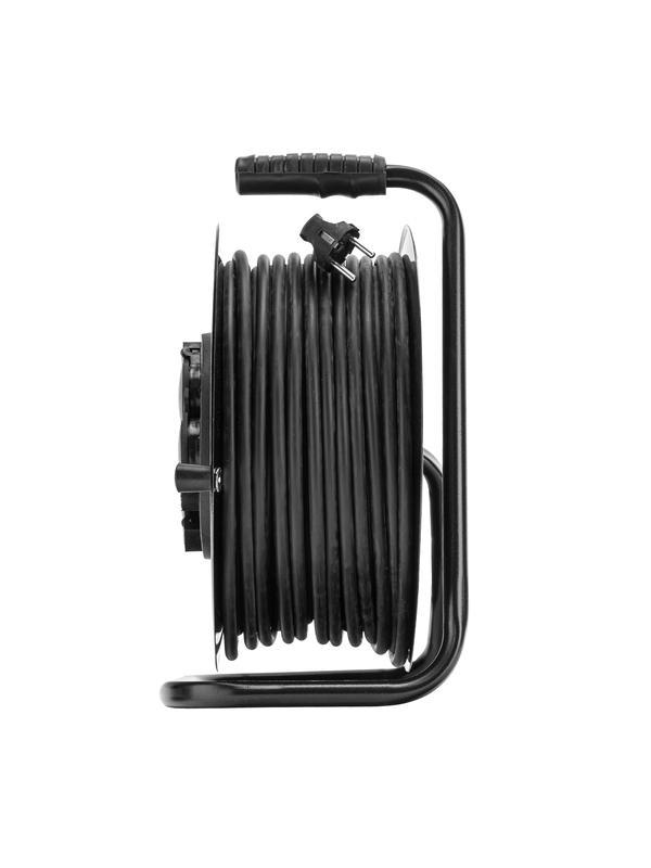 Удлинитель силовой 50 м, 16А, тип УХз16, ПВС 3 x 2.5 мм, на стальной катушке, 4 розетки Сибртех