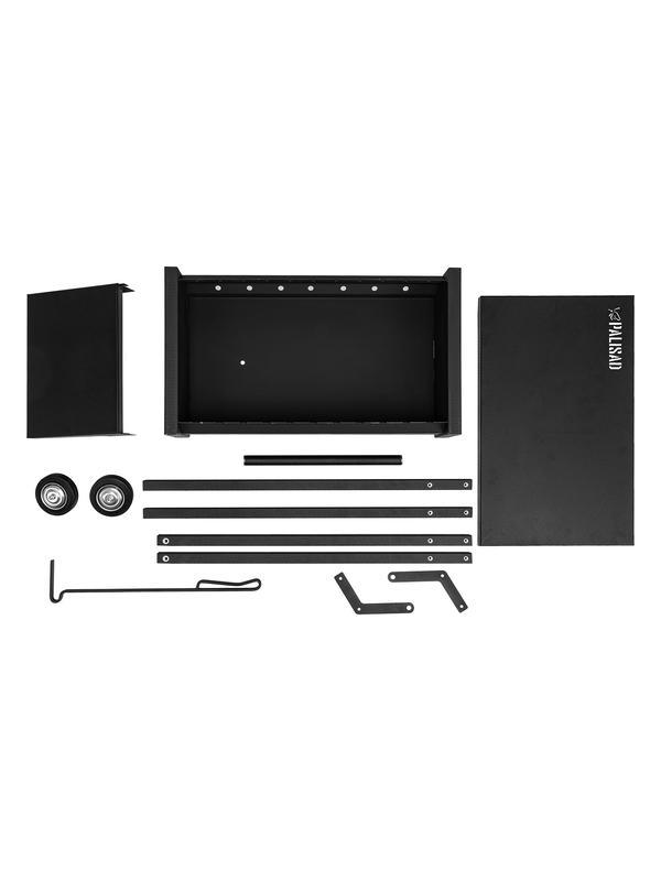 Мангал сварной на колесах, 662 х 390 х 152/805 мм, сталь 2 мм, кочерга в комплекте, Camping Palisad