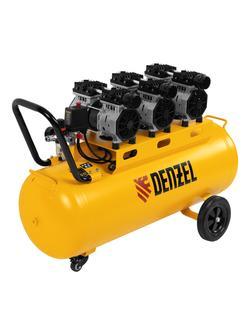 Компрессор безмасляный, малошумный DLS 1800/100,1800 Вт, 3x600, 100 л, 345 л/мин// Denzel