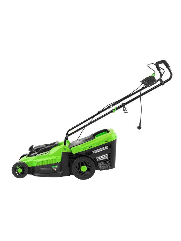 Газонокосилка электрическая L1500, 1500 Вт, ширина 33 см, 5 уровней, пластиковый травосборник 35 л Сибртех