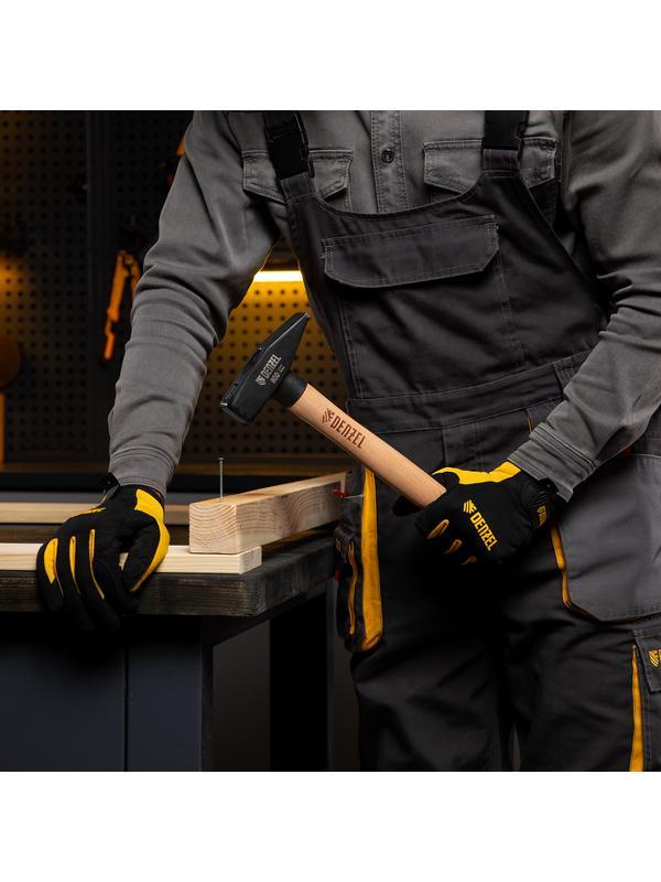 Молоток слесарный, 800 г, кованый квадратный боек, буковая рукоятка Denzel