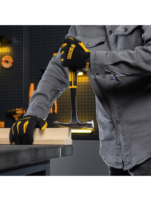 Молоток-гвоздодер 560 г, цельнометаллический, двухкомпонентная рукоятка Denzel