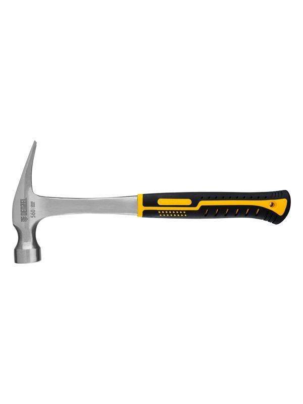 Молоток-гвоздодер 560 г, цельнометаллический, двухкомпонентная рукоятка Denzel