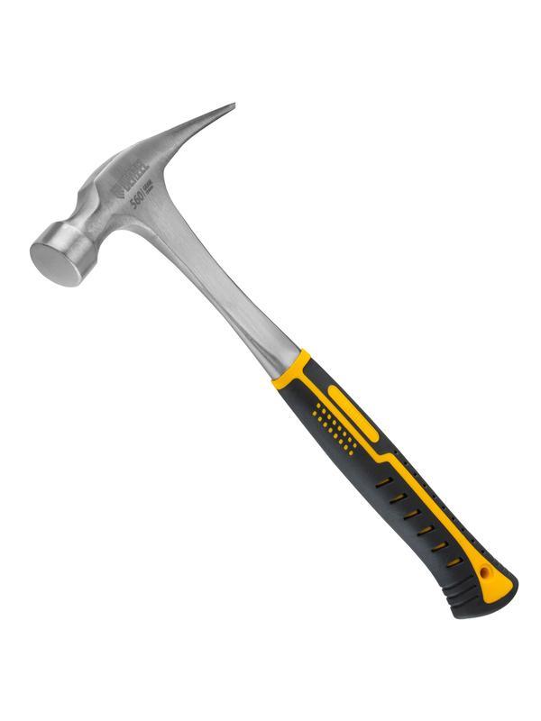 Молоток-гвоздодер 560 г, цельнометаллический, двухкомпонентная рукоятка Denzel