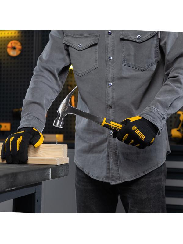 Молоток-гвоздодер 560 г, цельнометаллический, двухкомпонентная рукоятка Denzel