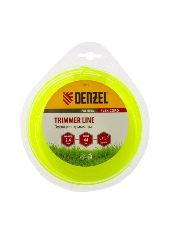 Леска для триммера, круглая 2.4 мм х 44 м, блистер Flex cord Denzel