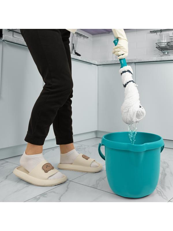 Швабра отжимная скручиванием 120 см, насадка из микрофибры, 120 г, Home Palisad