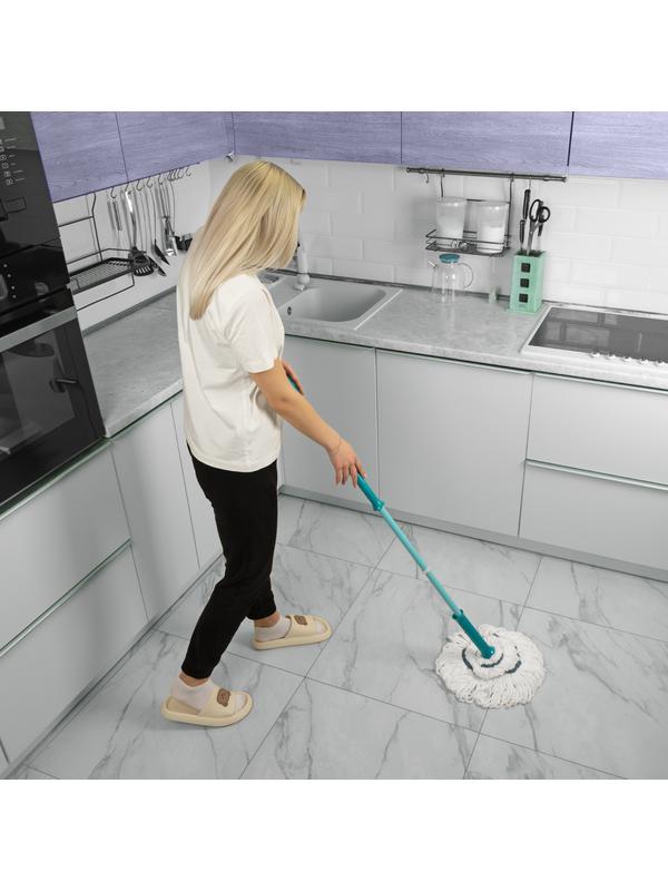 Швабра отжимная скручиванием 120 см, насадка из микрофибры, 120 г, Home Palisad