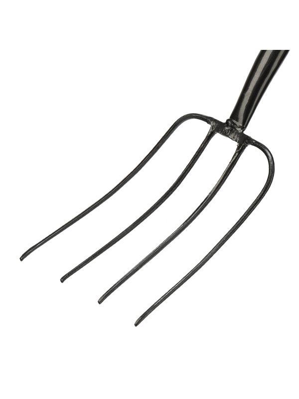 Вилы 4-рогие, сенные, кованые, 210х340х1260 мм, деревянный лакированный черенок Сибртех