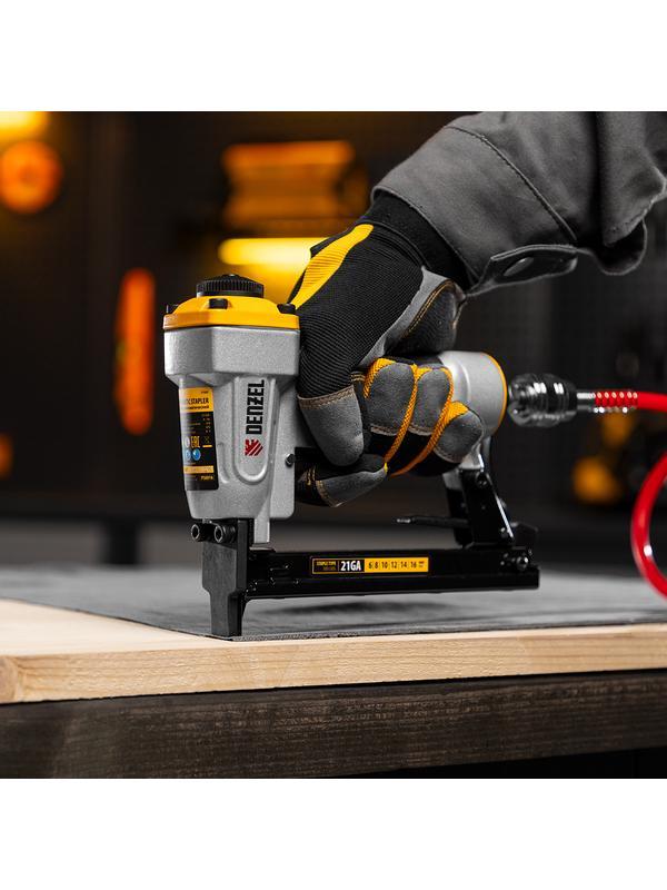 Степлер пневматический PS8016 для прямоугольных скоб 21GA от 6 до 16 мм Denzel