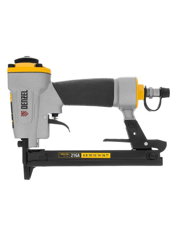 Степлер пневматический PS8016 для прямоугольных скоб 21GA от 6 до 16 мм Denzel