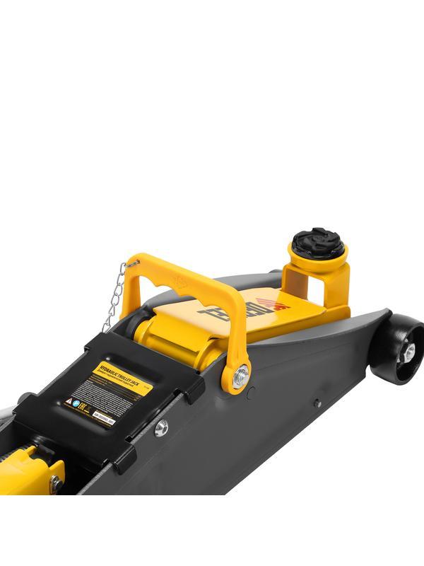 Домкрат гидравлический подкатной с фиксатором, 2,8 т, 135-385 мм Denzel