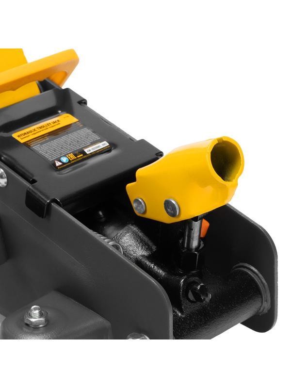 Домкрат гидравлический подкатной с фиксатором, 2,8 т, 135-385 мм Denzel