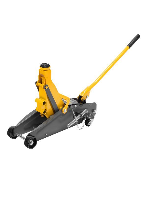 Домкрат гидравлический подкатной с фиксатором, 2,8 т, 135-385 мм Denzel