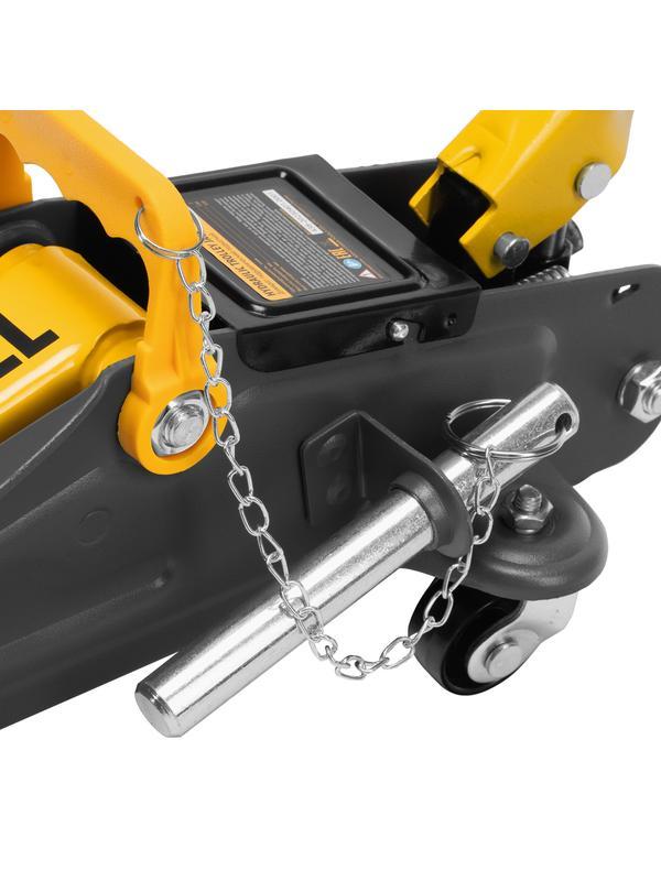 Домкрат гидравлический подкатной с фиксатором, 2,8 т, 135-385 мм Denzel