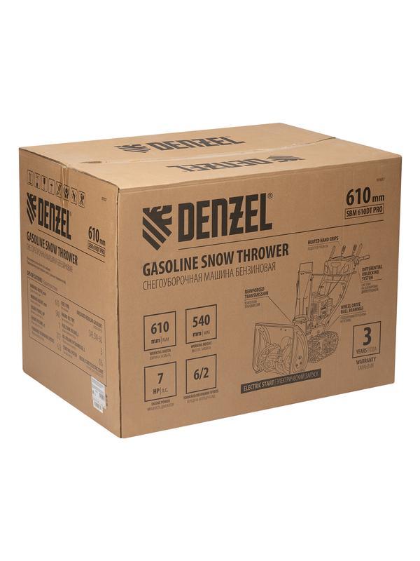 Бензиновая снегоуборочная машина SBM 610DT PRO, 212cc, гусеницы, эл.старт, блок. дифф. Denzel